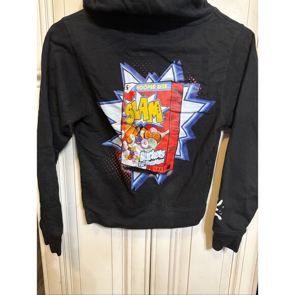Slam Goods Unisex Bucket For Breakfast Graphic Pullover Hoodie Black Small - Picture 1 of 9